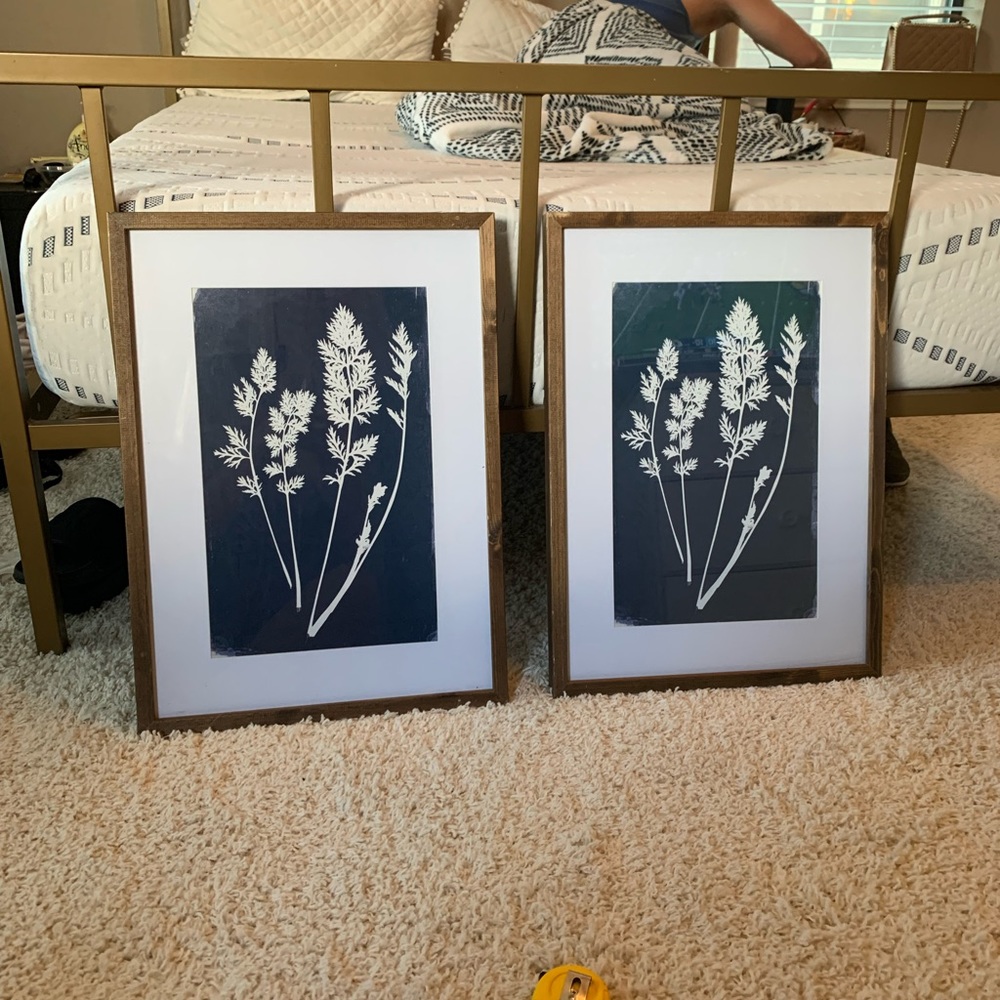 Navy Blue Identical Framed Art 16.1x22.1